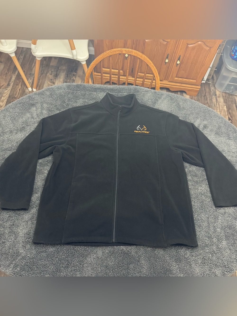 Realtree by RZO Mens Zip Up Jacket Black Fleece Size 2XL